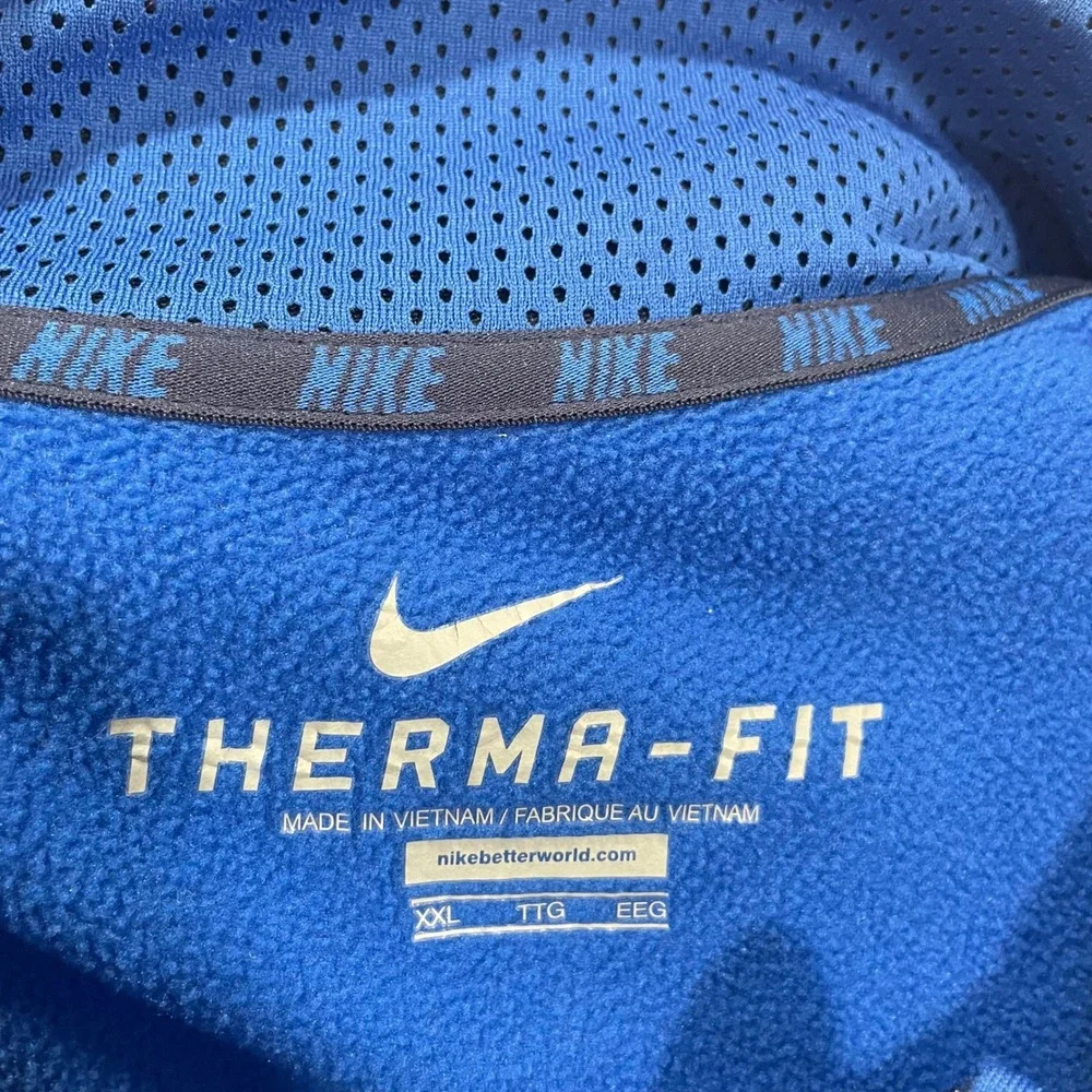 Nike Therma-FIT Mens‎ 2XL Royal Blue Quarter Zip Pullover Fleece 645383-480
